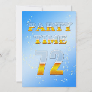 72nd birthday party invitation with beer