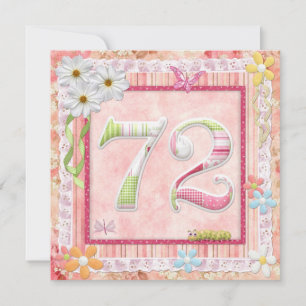 72nd birthday party scrapbooking style invitation