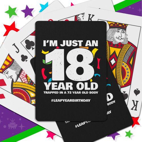 72nd Birthday Party Trapped Leap Year Day Feb 29th Playing Cards