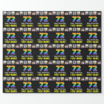 [ Thumbnail: 72nd Birthday: Rainbow “72“; Custom Photos & Name Wrapping Paper ]