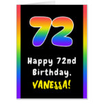 [ Thumbnail: 72nd Birthday: Rainbow Spectrum # 72, Custom Name Card ]