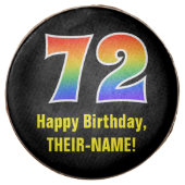 72nd Birthday - Rainbow Spectrum Pattern Number 72 Chocolate Covered Oreo (Front)