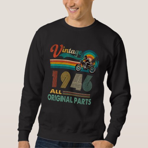 72nd Birthday  Vintage Retro Motorcycle Born 1950 Sweatshirt