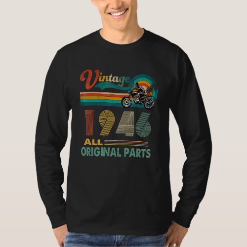 72nd Birthday  Vintage Retro Motorcycle Born 1950 T_Shirt