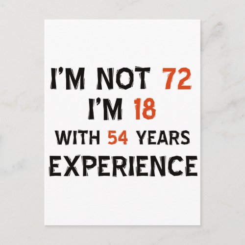 72nd cool birthday designs postcard