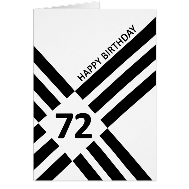 72nd Diagonal Black Line Design Birthday Cards (Front)
