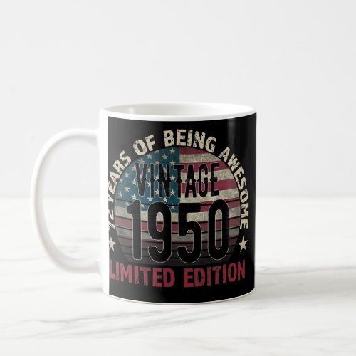 72th Birthday Gift men Vintage 1950 72 Years Old Coffee Mug