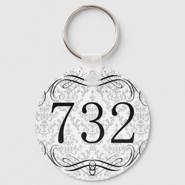 732 Area Code Keychain (Front)