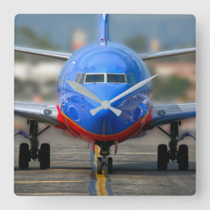 737 AIRLINER SQUARE WALL CLOCK