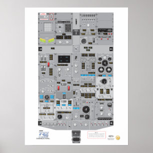 737NG Overhead Panel Poster