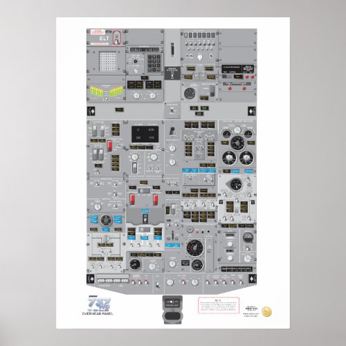 737NG Overhead Panel Poster