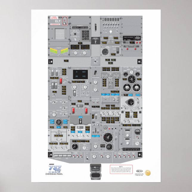 737NG Overhead Panel Poster (Front)