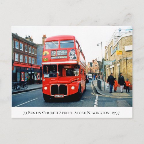 73 Bus Stoke Newington Church St N16 in 1997 Postcard
