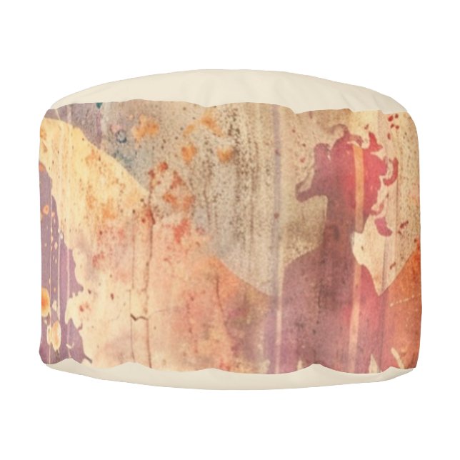 *~* 73 Fantasy Faerie Forest Neutral Dreamy Pouf (Front)