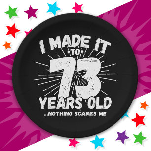 73 Year Old Sarcastic Meme Funny 73rd Birthday Paper Plates