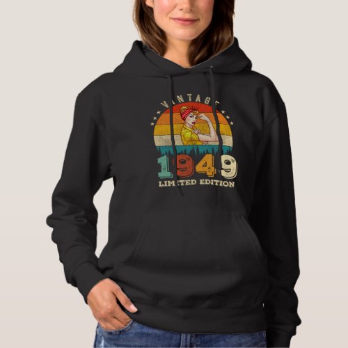 73 Year Old Women Bday 1949 Vintage 73rd Birthday Hoodie