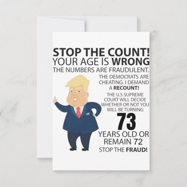 73 Years Trump Happy Birthday Present Funny (Front)