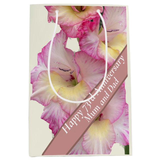 73rd Anniversary Editable Medium Gift Bag (Front)