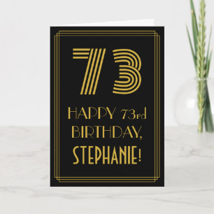 73rd Birthday: Art Deco Inspired Look "73" & Name Card