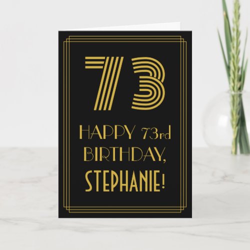 73rd Birthday Art Deco Inspired Look 73  Name Card