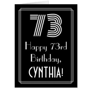 73rd Birthday — Art Deco Inspired Look “73” + Name Card