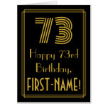 [ Thumbnail: 73rd Birthday: Art Deco Inspired Look “73” + Name Card ]