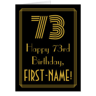 73rd Birthday: Art Deco Inspired Look “73” + Name Card