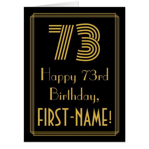 73rd Birthday Art Deco Inspired Look 73  Name Card