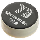 73rd Birthday - Art Deco Inspired Look "73", Name Chocolate Covered Oreo (Angled)