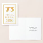 [ Thumbnail: 73rd Birthday: Art Deco Inspired Look "73" & Name Foil Card ]