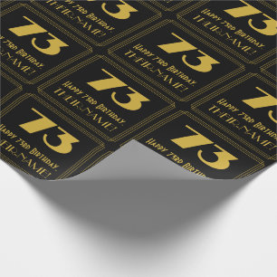 73rd Birthday – Art Deco Inspired Look "73" & Name Wrapping Paper