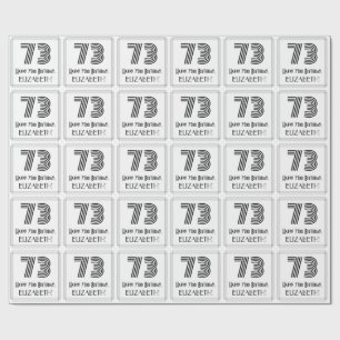 73rd Birthday: Art Deco Inspired Style "73" + Name Wrapping Paper