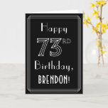 [ Thumbnail: 73rd Birthday: Art Deco Style # 73 & Custom Name Card ]