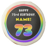 [ Thumbnail: 73rd Birthday: Colorful Rainbow # 73, Custom Name ]