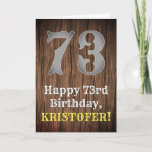 [ Thumbnail: 73rd Birthday: Country Western Inspired Look, Name Card ]