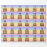 [ Thumbnail: 73rd Birthday: Fun Cake and Candles + Custom Name Wrapping Paper ]
