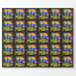 [ Thumbnail: 73rd Birthday: Fun Fireworks, Rainbow Look # “73” Wrapping Paper ]