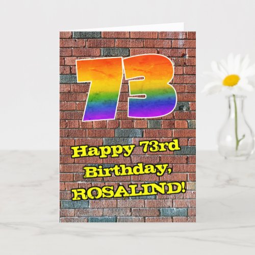 73rd Birthday Fun Graffiti_Inspired Rainbow 73 Card