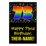 [ Thumbnail: 73rd Birthday: Fun Music Symbols + Rainbow # 73 Card ]
