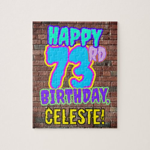 73rd Birthday  Fun Urban Graffiti Inspired Look Jigsaw Puzzle