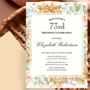 73rd Birthday Invitation in Elegant Autumn Colors