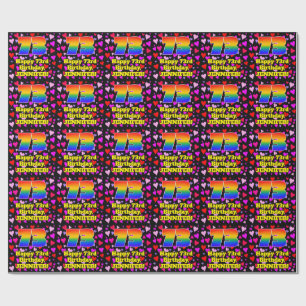 73rd Birthday: Loving Hearts Pattern, Rainbow # 73 Wrapping Paper