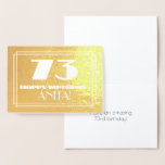 [ Thumbnail: 73rd Birthday: Name + Art Deco Inspired Look "73" Foil Card ]