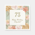 73rd Birthday Napkin Autumn Color Floral Sage | Zazzle