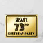 [ Thumbnail: 73rd Birthday Party — Art Deco Style “73” & Name Invitation ]
