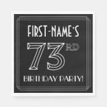 [ Thumbnail: 73rd Birthday Party: Art Deco Style + Custom Name Napkins ]