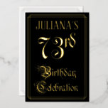 [ Thumbnail: 73rd Birthday Party — Fancy Script & Custom Name Invitation ]