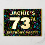 [ Thumbnail: 73rd Birthday Party — Fun, Colorful Music Symbols Invitation ]