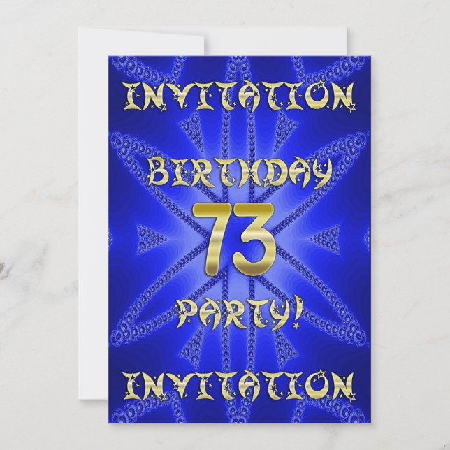 73rd Birthday party invitation (Front)