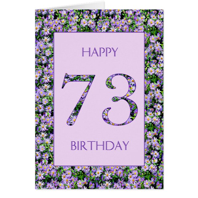 73rd Birthday Purple Daisies Cards (Front)
